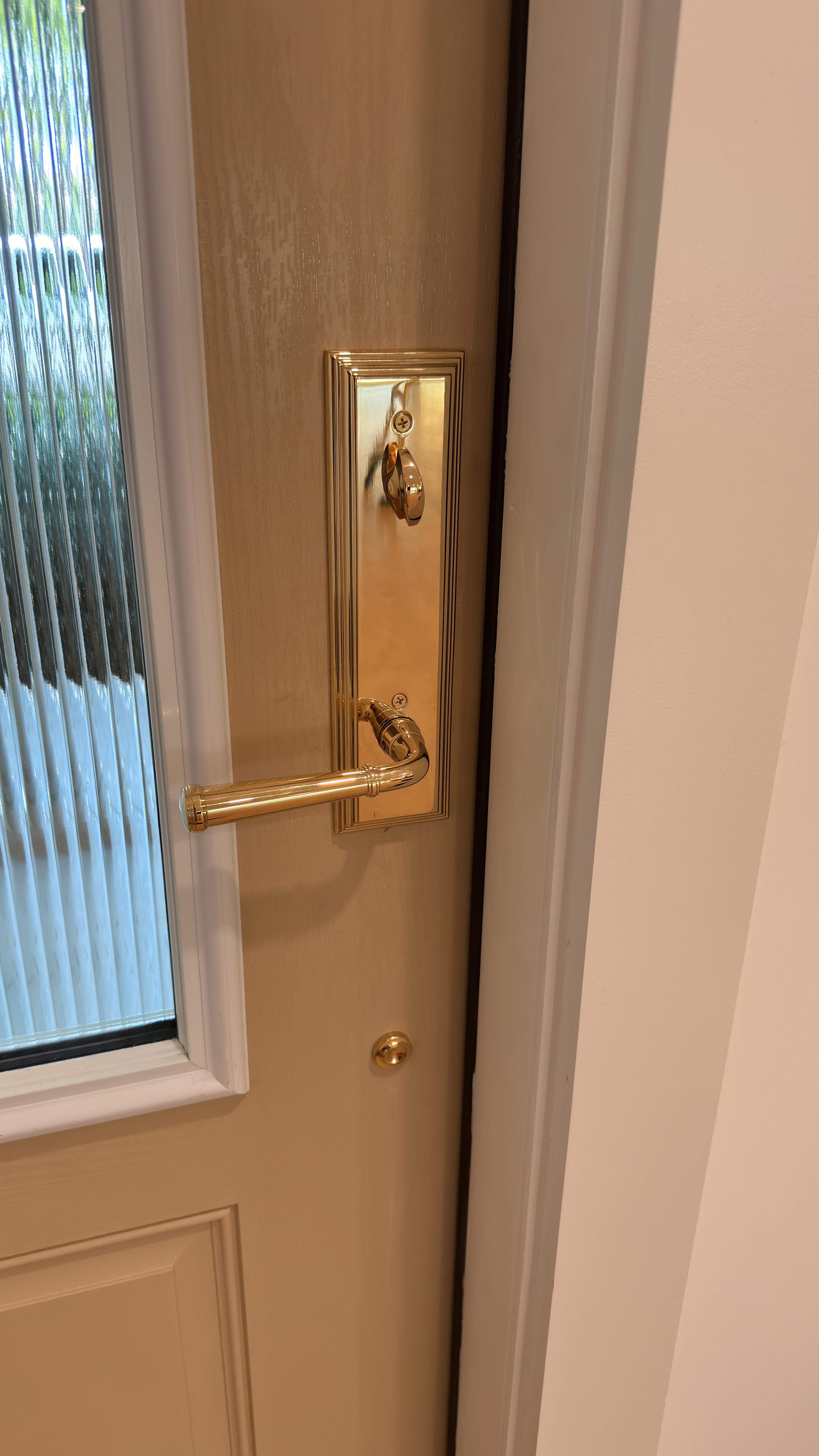 Gold front door handle