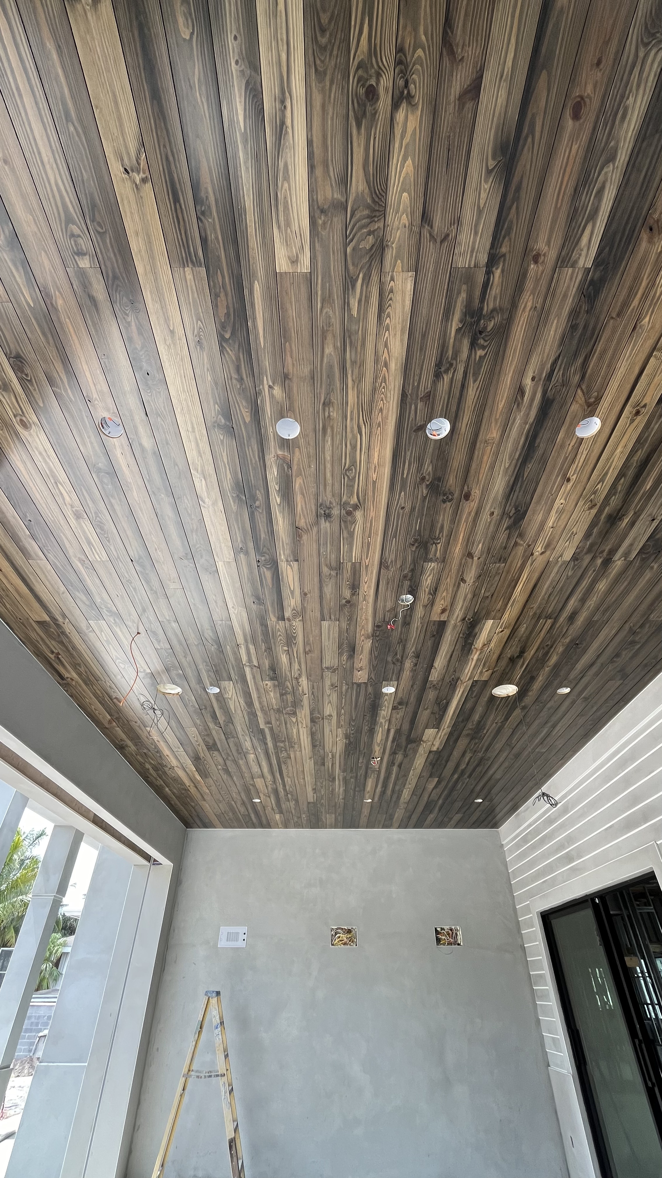 Tongue-and-groove ceiling